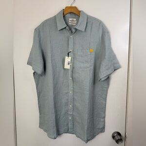 Taylor Stitch X Rivian NWT seafoam green short sleeve button down linen shirt 46